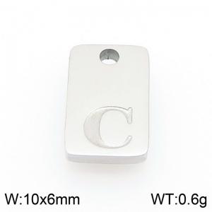 Stainless Steel Accessories Silver Color Letter C - KLJ9783-Z