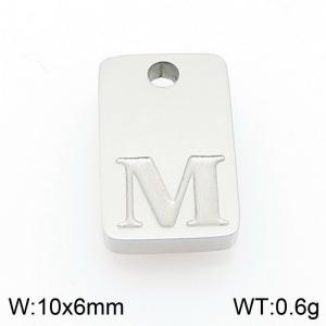 Stainless Steel Accessories Silver Color Letter M - KLJ9793-Z