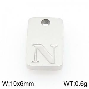 Stainless Steel Accessories Silver Color Letter N - KLJ9794-Z