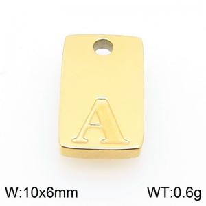 Stainless Steel Accessories Gold Color Letter A - KLJ9807-Z