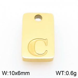 Stainless Steel Accessories Gold Color Letter C - KLJ9809-Z