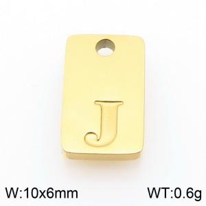 Stainless Steel Accessories Gold Color Letter J - KLJ9816-Z