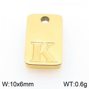 Stainless Steel Accessories Gold Color Letter K - KLJ9817-Z