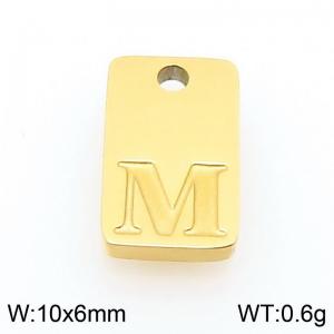 Stainless Steel Accessories Gold Color Letter M - KLJ9819-Z