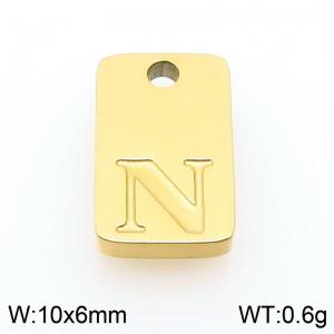 Stainless Steel Accessories Gold Color Letter N - KLJ9820-Z