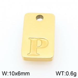 Stainless Steel Accessories Gold Color Letter P - KLJ9822-Z