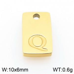 Stainless Steel Accessories Gold Color Letter Q - KLJ9823-Z