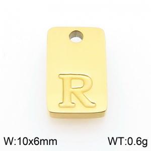 Stainless Steel Accessories Gold Color Letter R - KLJ9824-Z