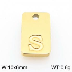 Stainless Steel Accessories Gold Color Letter S - KLJ9825-Z