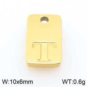 Stainless Steel Accessories Gold Color Letter T - KLJ9826-Z