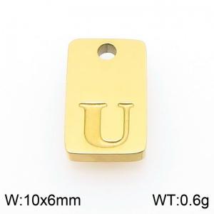 Stainless Steel Accessories Gold Color Letter U - KLJ9827-Z