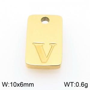Stainless Steel Accessories Gold Color Letter V - KLJ9828-Z