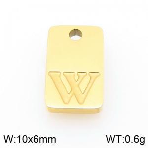 Stainless Steel Accessories Gold Color Letter W - KLJ9829-Z