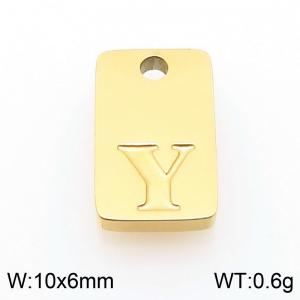 Stainless Steel Accessories Gold Color Letter Y - KLJ9831-Z