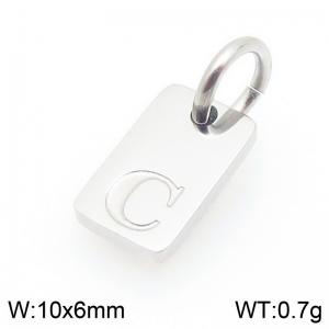 Stainless Steel Accessories Charms Silver Color Letter C - KLJ9835-Z