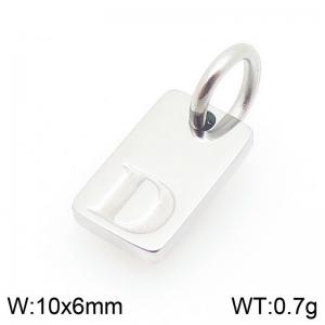 Stainless Steel Accessories Charms Silver Color Letter D - KLJ9836-Z