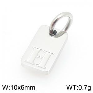 Stainless Steel Accessories Charms Silver Color Letter H - KLJ9840-Z