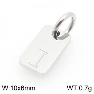 Stainless Steel Accessories Charms Silver Color Letter I - KLJ9841-Z