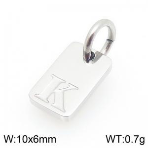 Stainless Steel Accessories Charms Silver Color Letter K - KLJ9843-Z