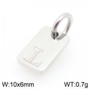 Stainless Steel Accessories Charms Silver Color Letter L - KLJ9844-Z