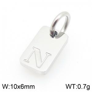 Stainless Steel Accessories Charms Silver Color Letter N - KLJ9846-Z