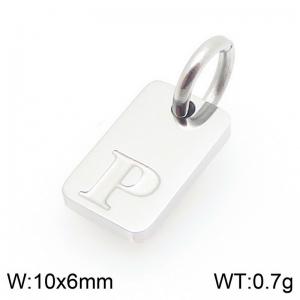 Stainless Steel Accessories Charms Silver Color Letter P - KLJ9848-Z