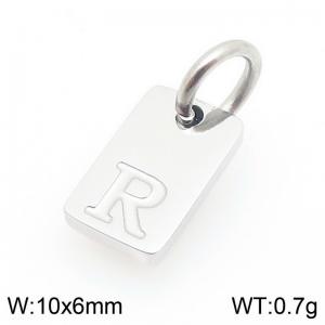 Stainless Steel Accessories Charms Silver Color Letter R - KLJ9850-Z