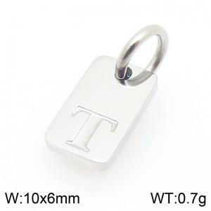 Stainless Steel Accessories Charms Silver Color Letter T - KLJ9852-Z