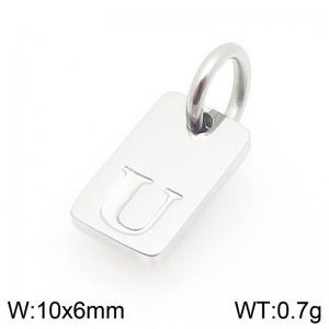 Stainless Steel Accessories Charms Silver Color Letter U - KLJ9853-Z