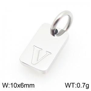 Stainless Steel Accessories Charms Silver Color Letter V - KLJ9854-Z