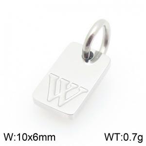 Stainless Steel Accessories Charms Silver Color Letter W - KLJ9855-Z