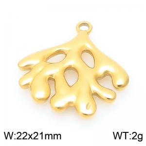 Gold-Plated Stainless Steel Snowflake Charm - KLJ9977-Z