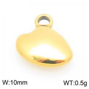 Gold-Plated Stainless Steel Love Heart Charm - KLJ9981-Z