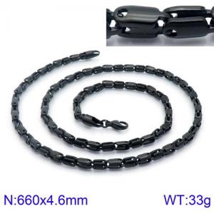Stainless Steel Black-plating Necklace - KN106679-KFC