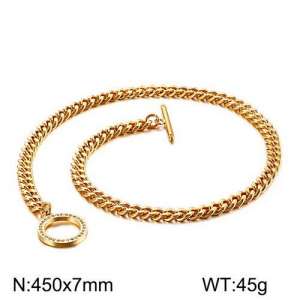 SS Gold-Plating Necklace - KN107090-Z