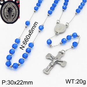 Stainless Steel Rosary Necklace - KN107211-NZ