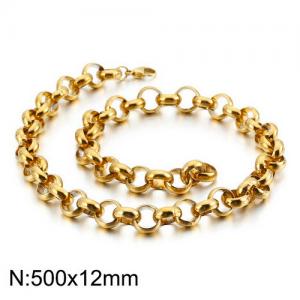 SS Gold-Plating Necklace - KN107429-Z