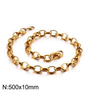 SS Gold-Plating Necklace - KN107444-Z