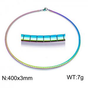 Colorful Plating Necklace - KN107922-Z