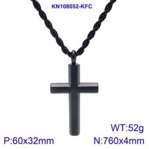 Stainless Steel Black-plating Necklace - KN108052-KFC