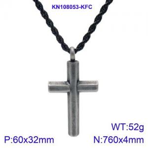 Stainless Steel Black-plating Necklace - KN108053-KFC