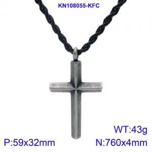Stainless Steel Black-plating Necklace - KN108055-KFC