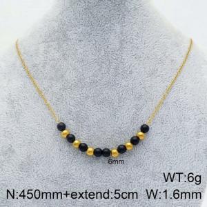 Simple and fashionable black gold titanium steel necklace - KN108058-Z