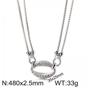Stainless Steel Stone Necklace - KN108076-Z