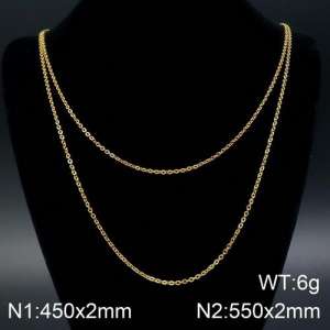 SS Gold-Plating Necklace - KN108091-Z