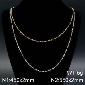 SS Gold-Plating Necklace - KN108092-Z