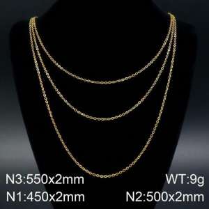 SS Gold-Plating Necklace - KN108096-Z