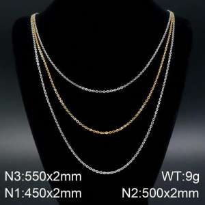 SS Gold-Plating Necklace - KN108097-Z