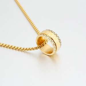 SS Gold-Plating Necklace - KN109038-K