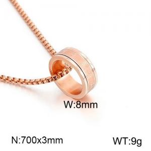 SS Rose Gold-Plating Necklace - KN109055-K